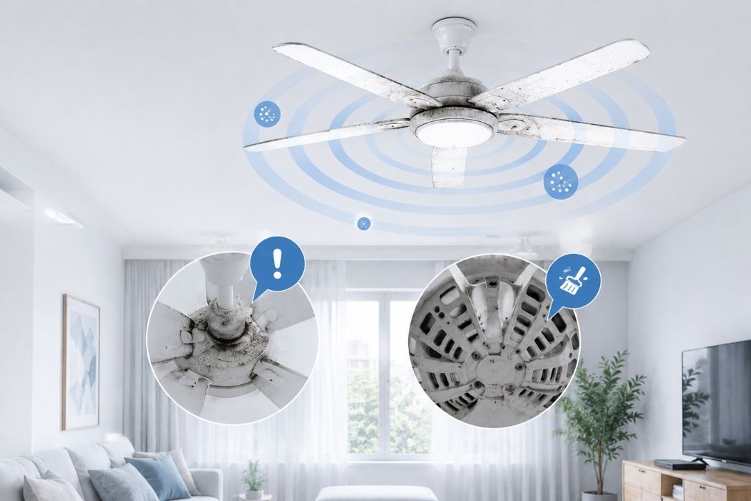 Bụi bám khó vệ sinh