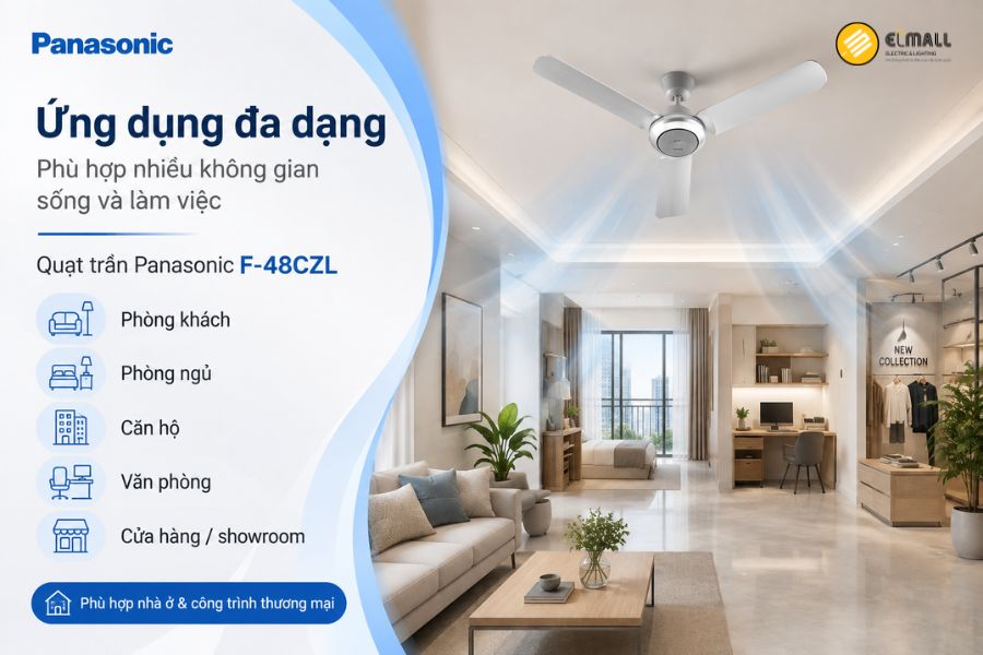 Ứng dụng quạt trần Panasonic F-48CZL