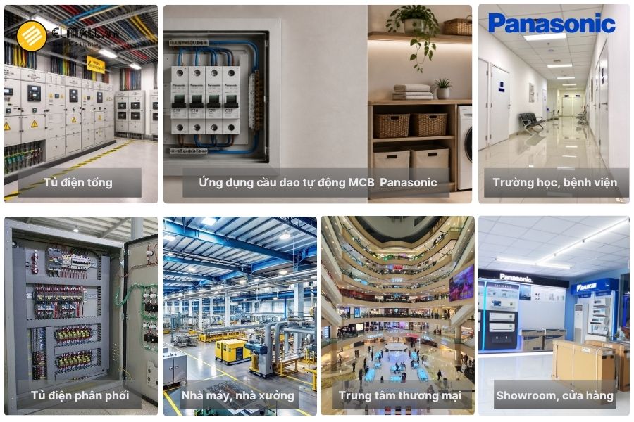 Cầu dao tự động MCB Panasonic phù hợp cho tủ điện nhà ở, văn phòng, khách sạn, nhà xưởng và các công trình dân dụng, thương mại.