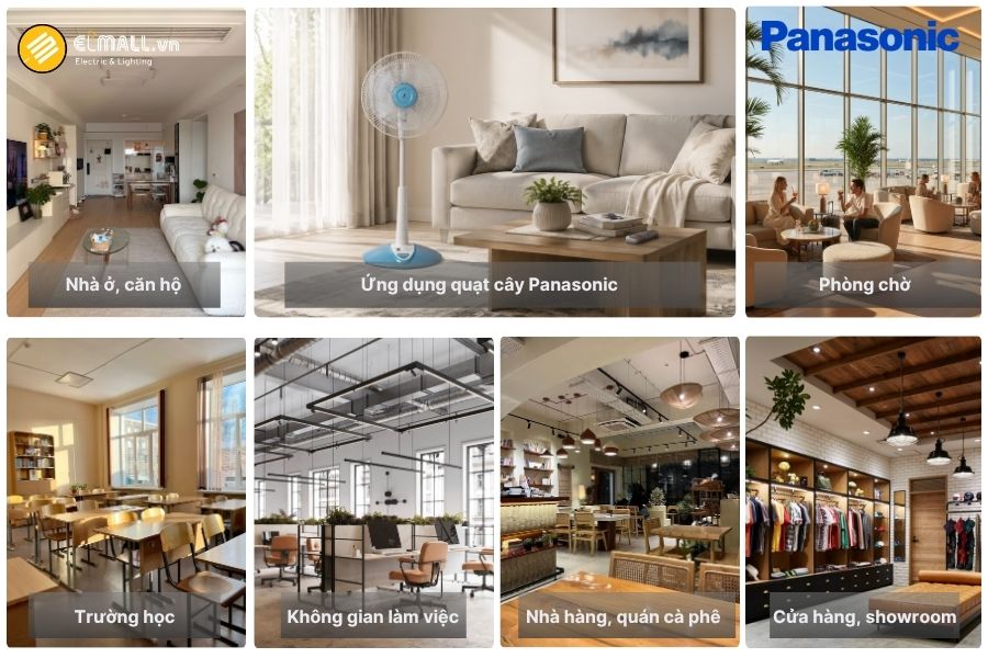 Quạt cây Panasonic phù hợp cho gia đình, văn phòng và nhiều không gian thương mại.