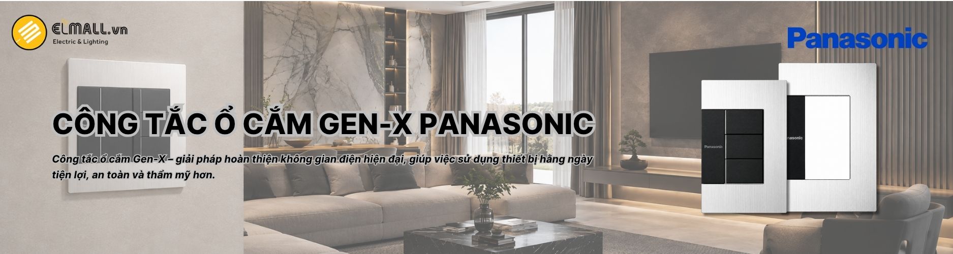 Công tắc ổ cắm Panasonic Gen-X có thiết kế hiện đại, đa dạng chức năng và phù hợp cho nhiều công trình dân dụng, thương mại.