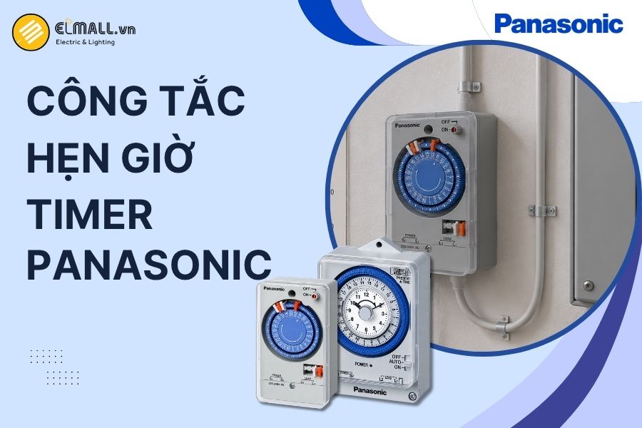 Timer Panasonic giúp tự động bật/tắt thiết bị điện theo thời gian cài đặt, phù hợp cho đèn, máy bơm, quạt và hệ thống tự động hóa.