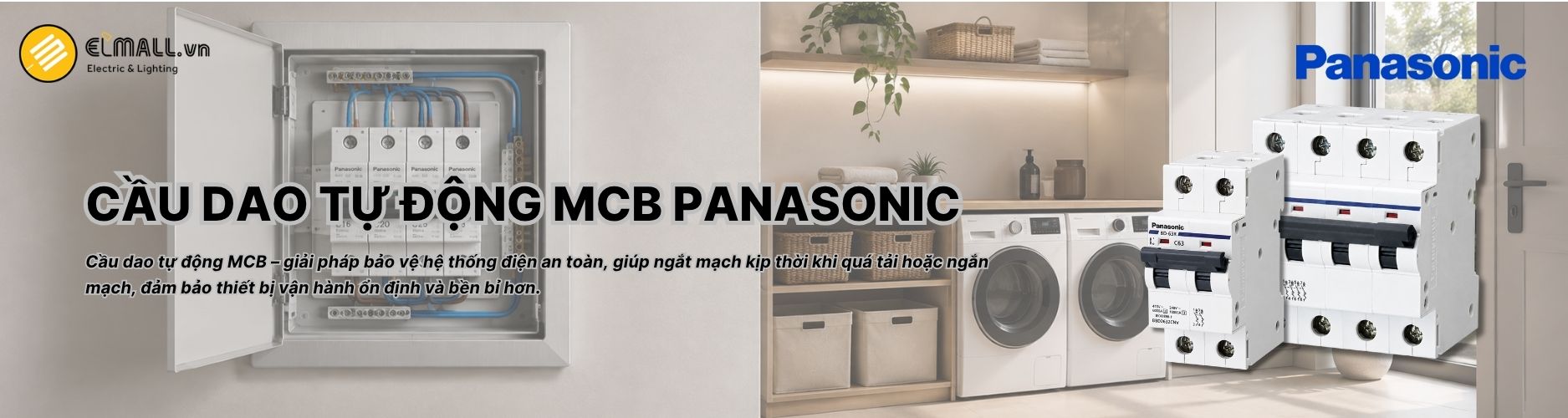 Cầu dao tự động MCB Panasonic bảo vệ quá tải, ngắn mạch với nhiều mức dòng định mức, phù hợp cho các hệ thống điện dân dụng, thương mại và công nghiệp.
