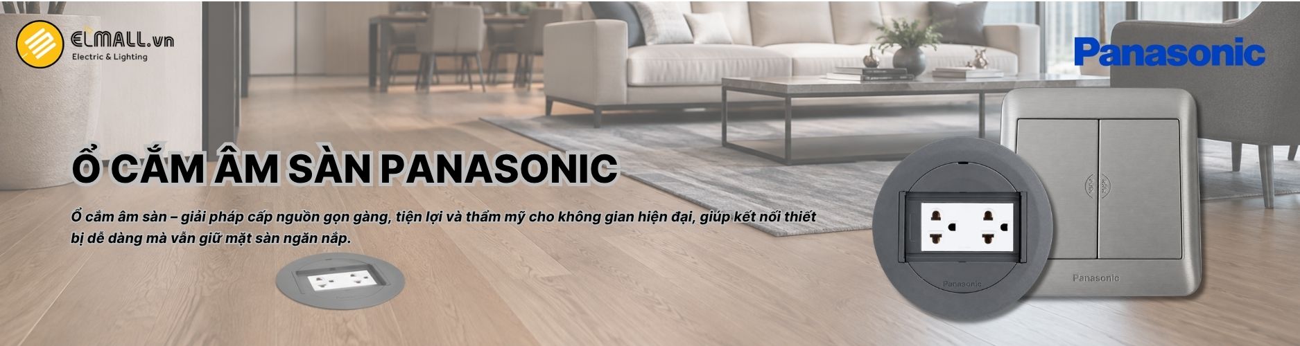 Ổ cắm âm sàn Panasonic là thiết bị cấp điện và kết nối dữ liệu lắp chìm dưới sàn, phù hợp cho văn phòng, phòng họp và công trình thương mại.